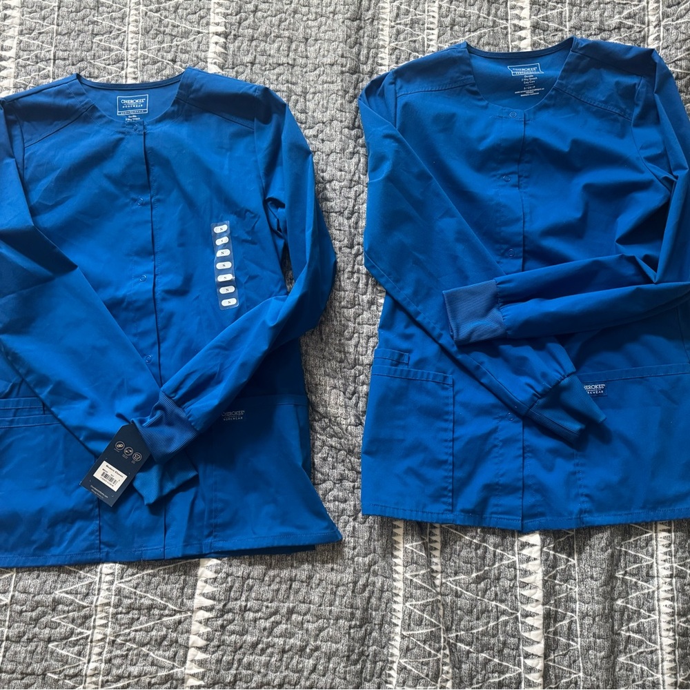 Cherokee Modern Classic Blue Scrub Top